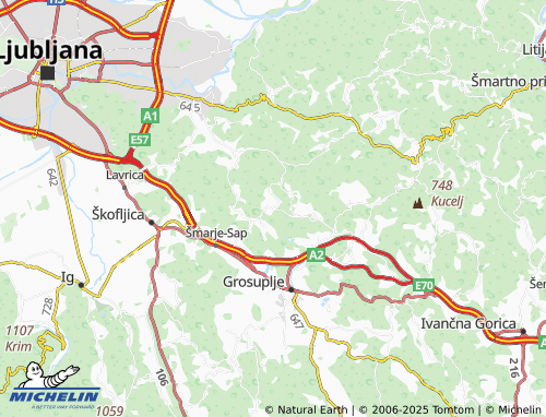 MICHELIN Mali Lipoglav map - ViaMichelin