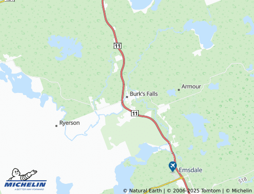 MICHELIN Burk's Falls map - ViaMichelin