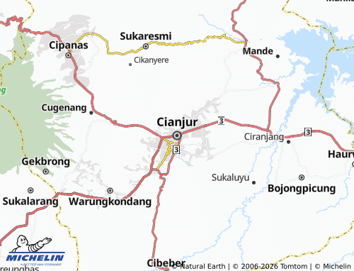 MICHELIN Cianjur map - ViaMichelin