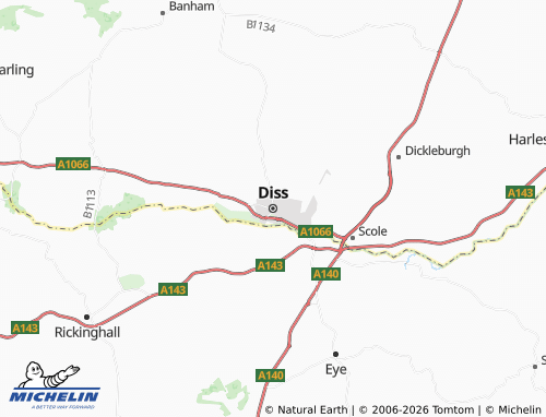 Carte MICHELIN Diss - ViaMichelin