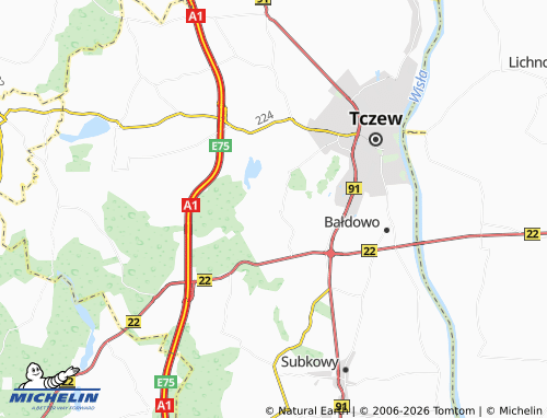 MICHELIN Śliwiny map - ViaMichelin