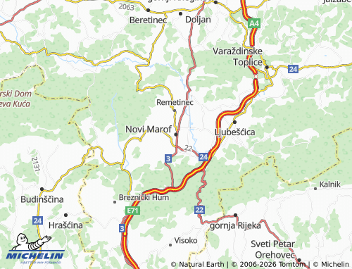 Mapa MICHELIN Novi Marof - ViaMichelin