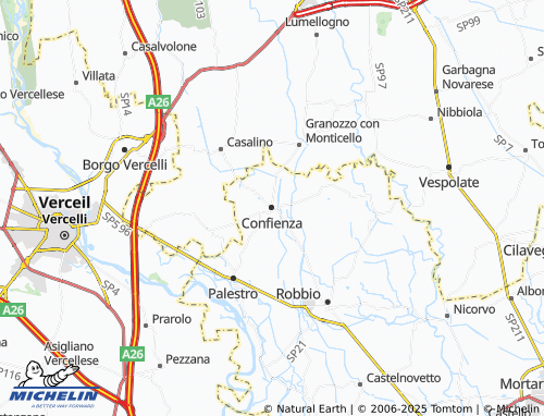 MICHELIN Confienza map - ViaMichelin
