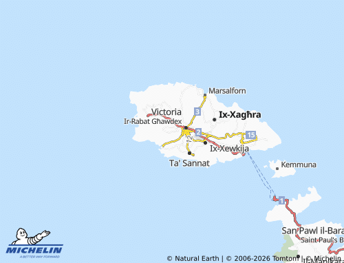 Carte MICHELIN Ta' Kerċem - ViaMichelin