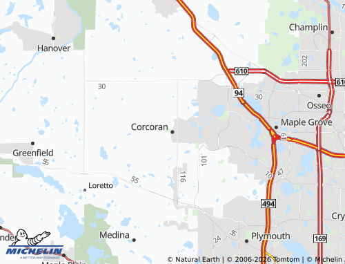 Mapa MICHELIN Corcoran - ViaMichelin