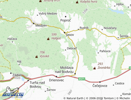 MICHELIN-Landkarte Debraď - ViaMichelin