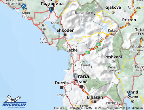MICHELIN Lezhë map - ViaMichelin