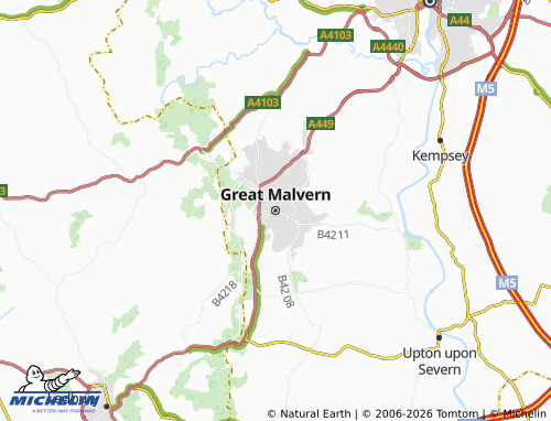 Carte MICHELIN Great Malvern - ViaMichelin