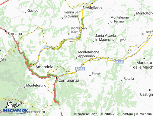Mappa MICHELIN Montefalcone Appennino - ViaMichelin