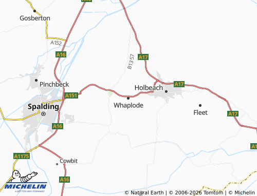 Carte MICHELIN Whaplode - ViaMichelin
