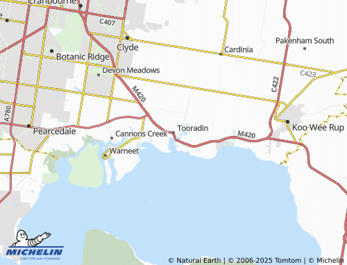 MICHELIN Tooradin map - ViaMichelin
