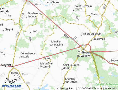 Kaart MICHELIN Braye-sur-Maulne - ViaMichelin
