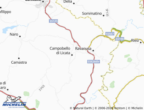 MICHELIN Campobello di Licata map - ViaMichelin