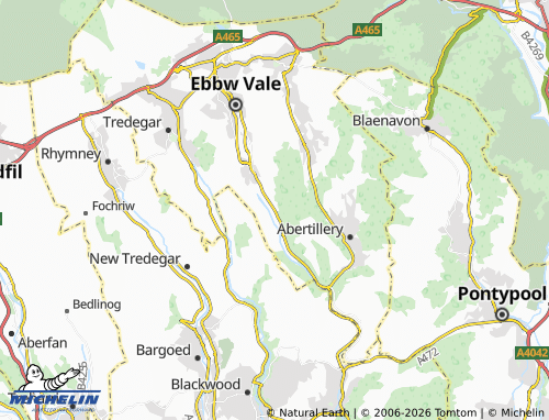 MICHELIN Cwm map - ViaMichelin