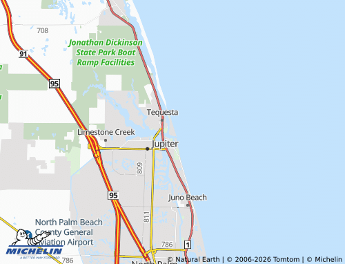 Carte MICHELIN Jupiter Inlet Colony - ViaMichelin