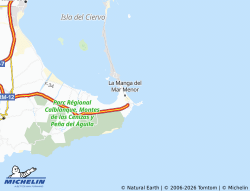 Carte MICHELIN La Manga del Mar Menor - ViaMichelin