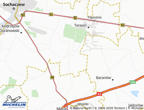 MICHELIN Szymanów map - ViaMichelin