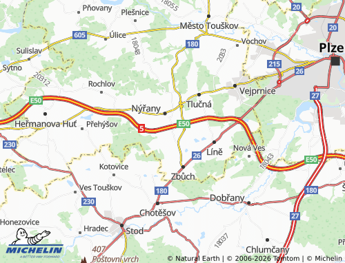 Mapa MICHELIN Úherce - ViaMichelin
