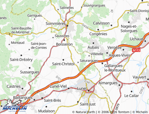 Carte MICHELIN Saint-Sériès - ViaMichelin