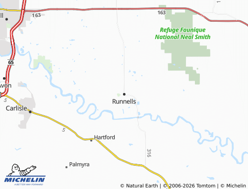 Mapa MICHELIN Runnells - ViaMichelin