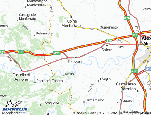 Kaart MICHELIN Felizzano - ViaMichelin