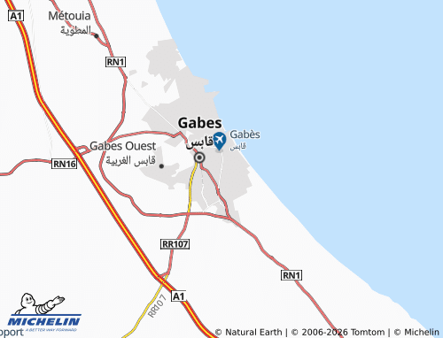 Carte MICHELIN Gabes Sud - ViaMichelin