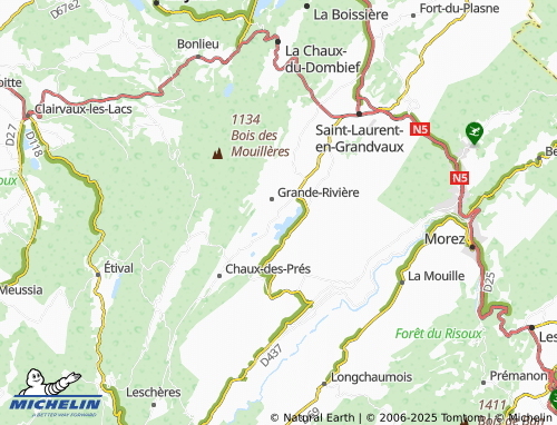 Carte MICHELIN Les Bouviers - ViaMichelin