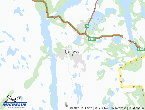 MICHELIN Bjørnevatn map - ViaMichelin