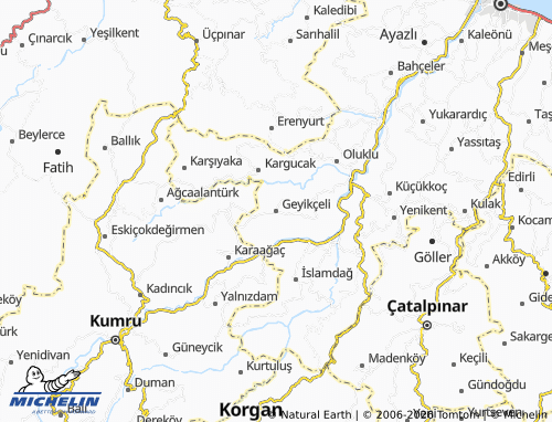 MICHELIN Geyikçeli map - ViaMichelin