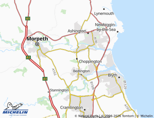 MICHELIN Choppington map - ViaMichelin