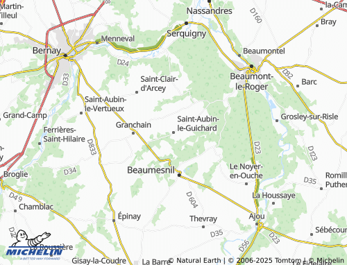 MICHELIN Saint-Aubin-le-Guichard map - ViaMichelin