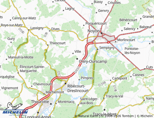 Mappa MICHELIN Chiry-Ourscamp - ViaMichelin