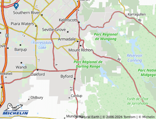 Mapa MICHELIN Wungong - ViaMichelin