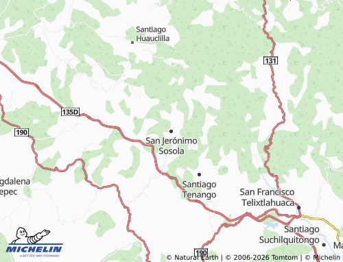 Kaart MICHELIN San Jerónimo Sosola - ViaMichelin
