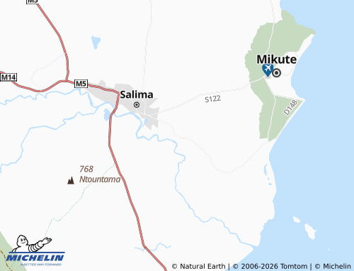 MICHELIN Mwambe map - ViaMichelin