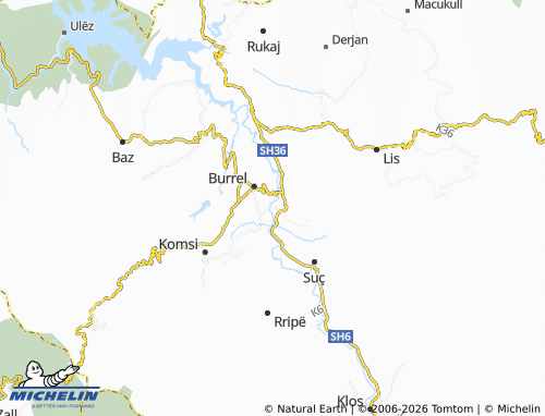 Mappa MICHELIN Zall-Shoshaj - ViaMichelin