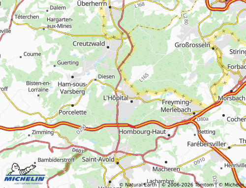 MICHELIN Carling map - ViaMichelin