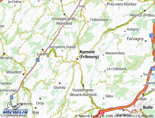 Mappa MICHELIN Romont (Fribourg) - ViaMichelin