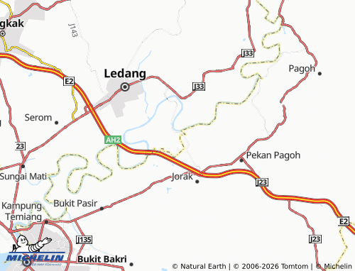 MICHELIN-Landkarte Kampung Parit Bugis - ViaMichelin