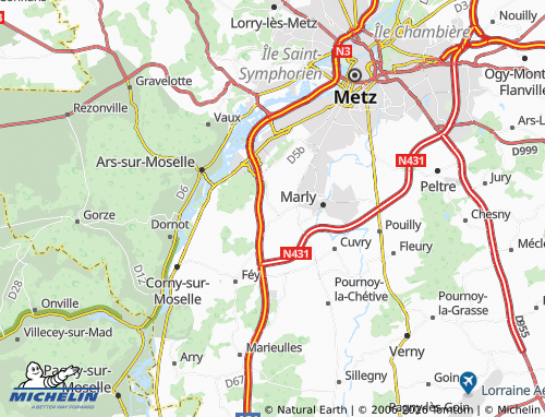 Mapa MICHELIN Augny - ViaMichelin