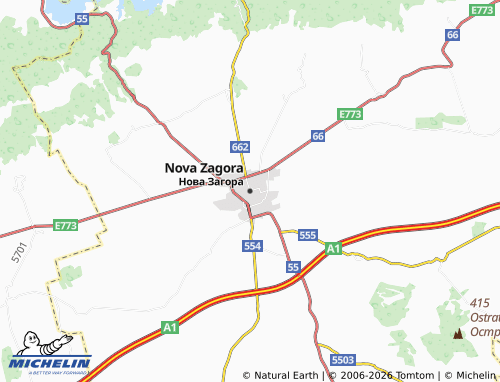 Mappa MICHELIN Nova Zagora - ViaMichelin