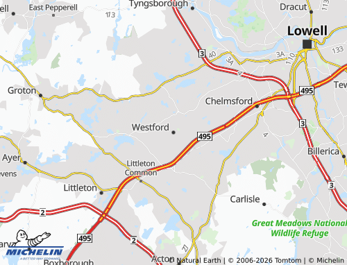 Mappa MICHELIN Westford - ViaMichelin