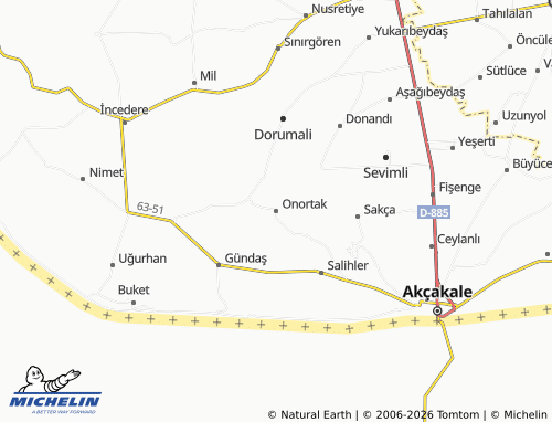 MICHELIN Onortak map - ViaMichelin