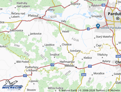MICHELIN-Landkarte Choltice - ViaMichelin
