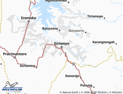 MICHELIN Giriwoyo map - ViaMichelin