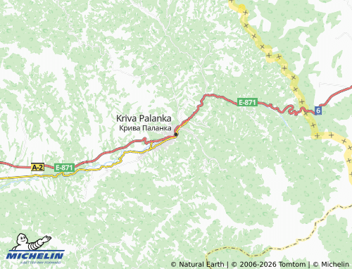 Mapa MICHELIN Kriva Palanka - ViaMichelin