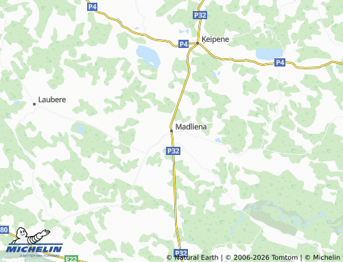 Mapa MICHELIN Madlienas pagasts - ViaMichelin