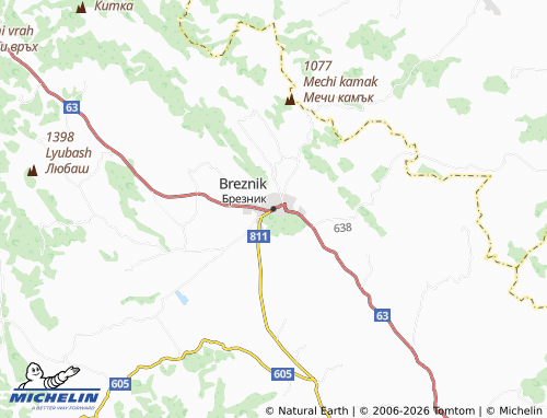 MICHELIN Breznik map - ViaMichelin
