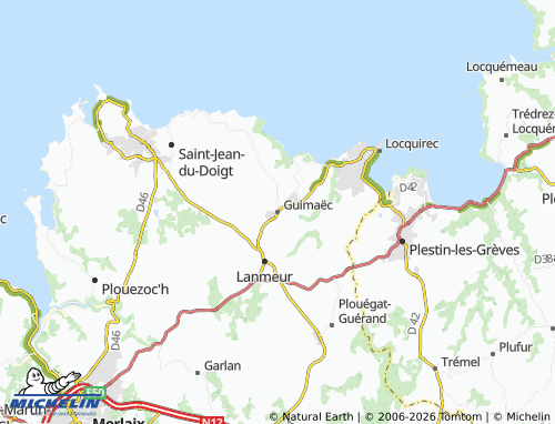 Mappa MICHELIN Guimaëc - ViaMichelin