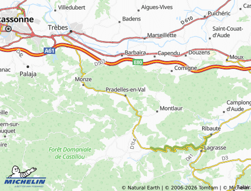 Mapa MICHELIN Pradelles-en-Val - ViaMichelin